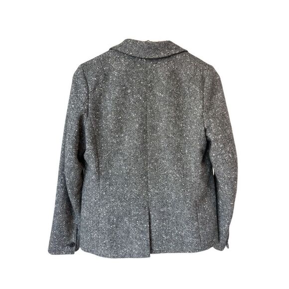 Abercrombie & Fitch Textured Grey Wool-Blend Tweed Blazer Size 8 - Picture 2 of 9